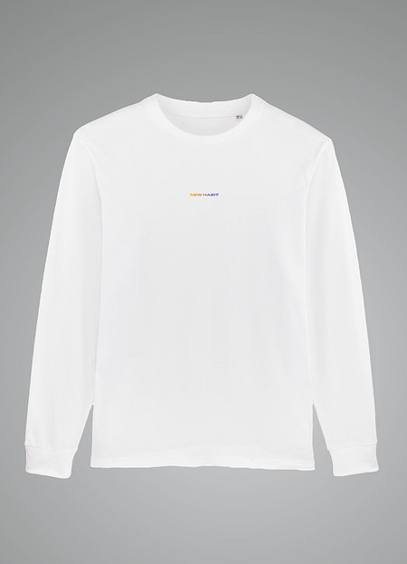 new habit - newhabit boxy shirt new wave white gradient front