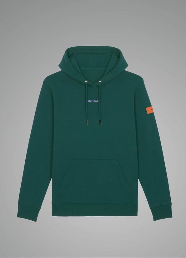 Basic green organic hoodie